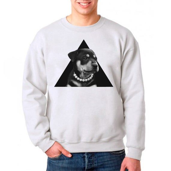 Puppy Rottweiler Sweatshirt Dog Lover Gift Triangle Print Rottweiler Owner Gift Dog Mom Winter Clothes Dog Sweater Cute Puppy Gift BP2260