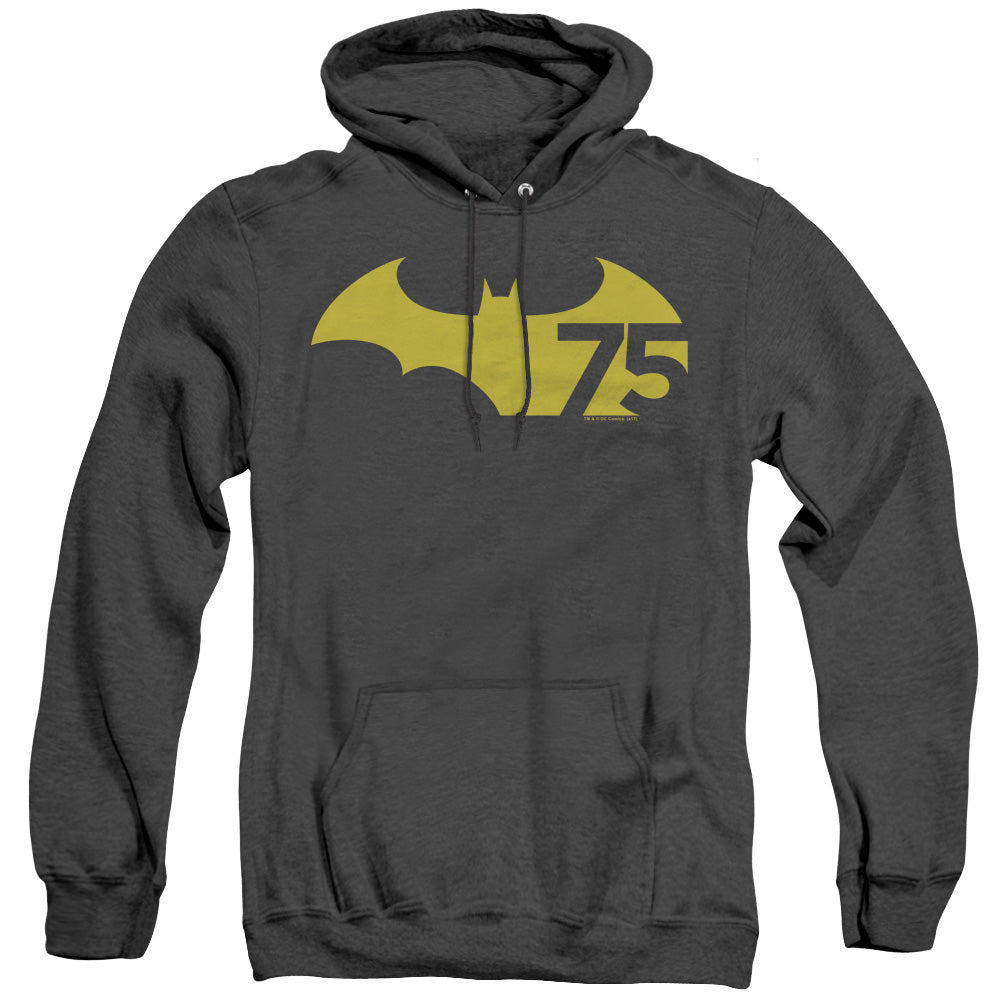 Batman 75 Logo 2 Heather Mens Hoodie Black