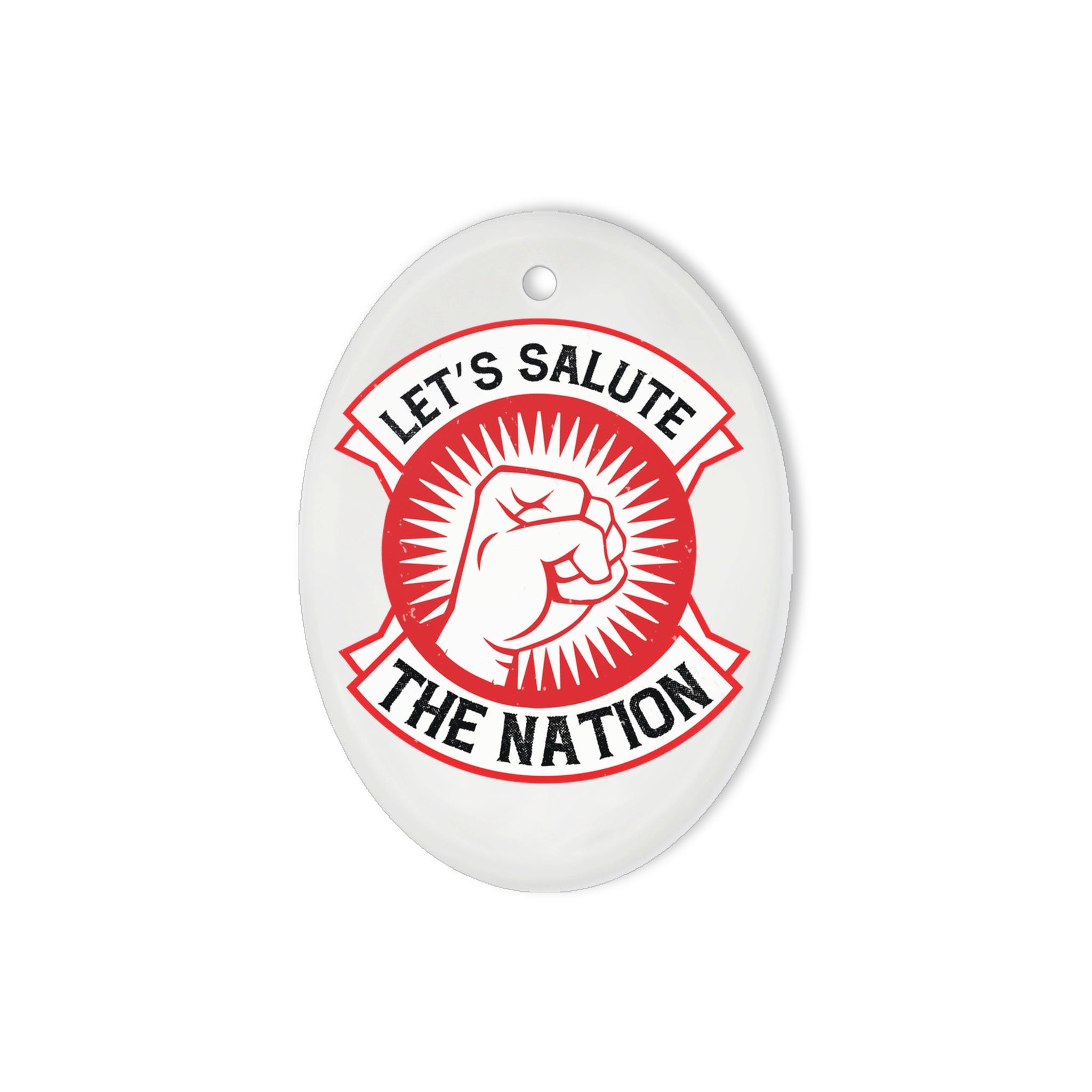 4Th Of July Ornaments, 4Th Of July Home Decor, Let’S Salute The Nation Oval Ornament (2 Sided)