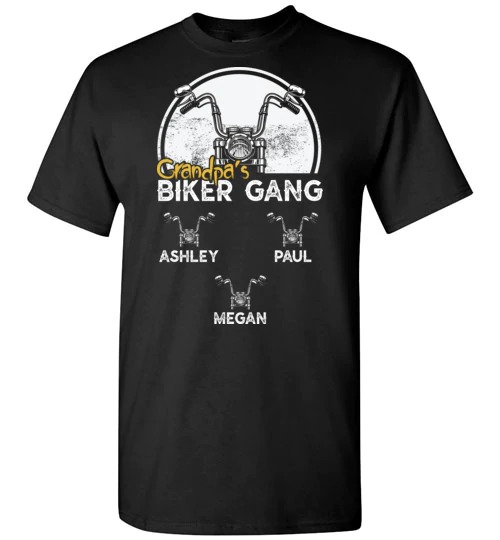 Custom Grandpa’S Biker Gang Unisex T-Shirt For Men Women Dad Shirts Fathers Day Gifts Ideas Ht