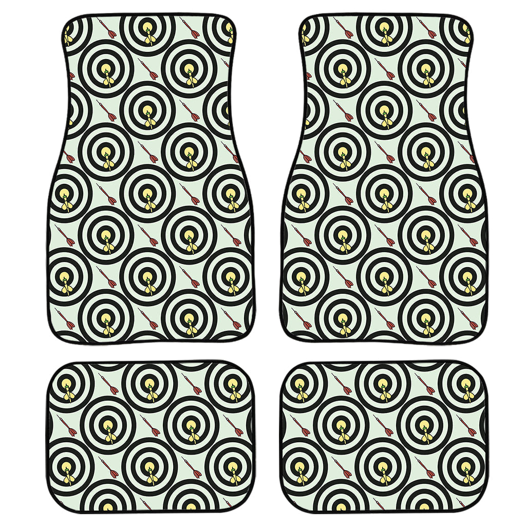 Dartboard Cartoon Pattern Print Front And Back Car Floor Mats, Front Car Mat