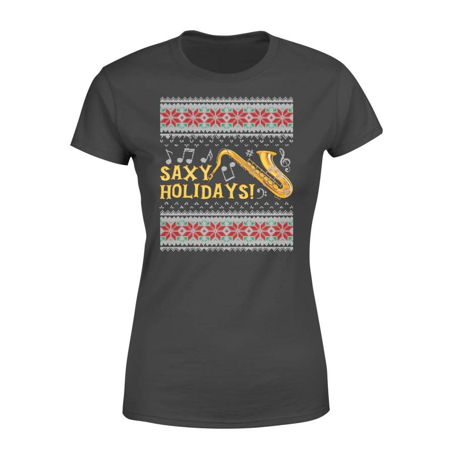 Saxy Holidays Saxophone Ugly Christmas Women’s T-shirt