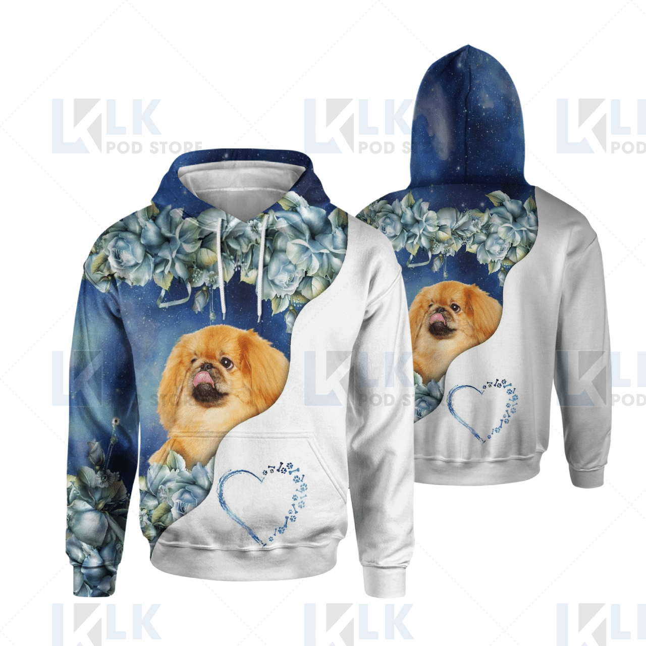PEKINGESE  – HOODIE Half Curse Flower [ID3-D]