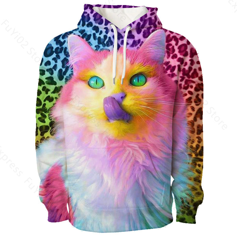 Animal 3D Wolf Pattern Hoodie Men And Women Sports Casual Wear