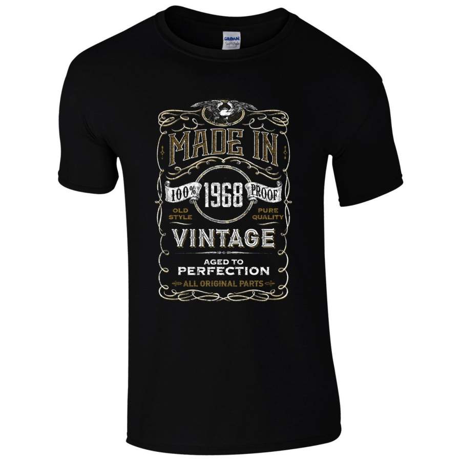 Details About Made In 1968 T-Shirt Born 51St Year Birthday Age Present Vintage Funny Mens Gift