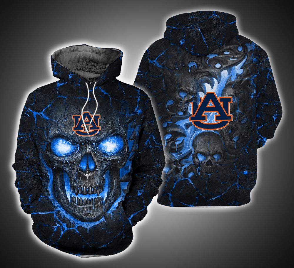 Auburn Tigers Skull 3D Print Hoodie ver10