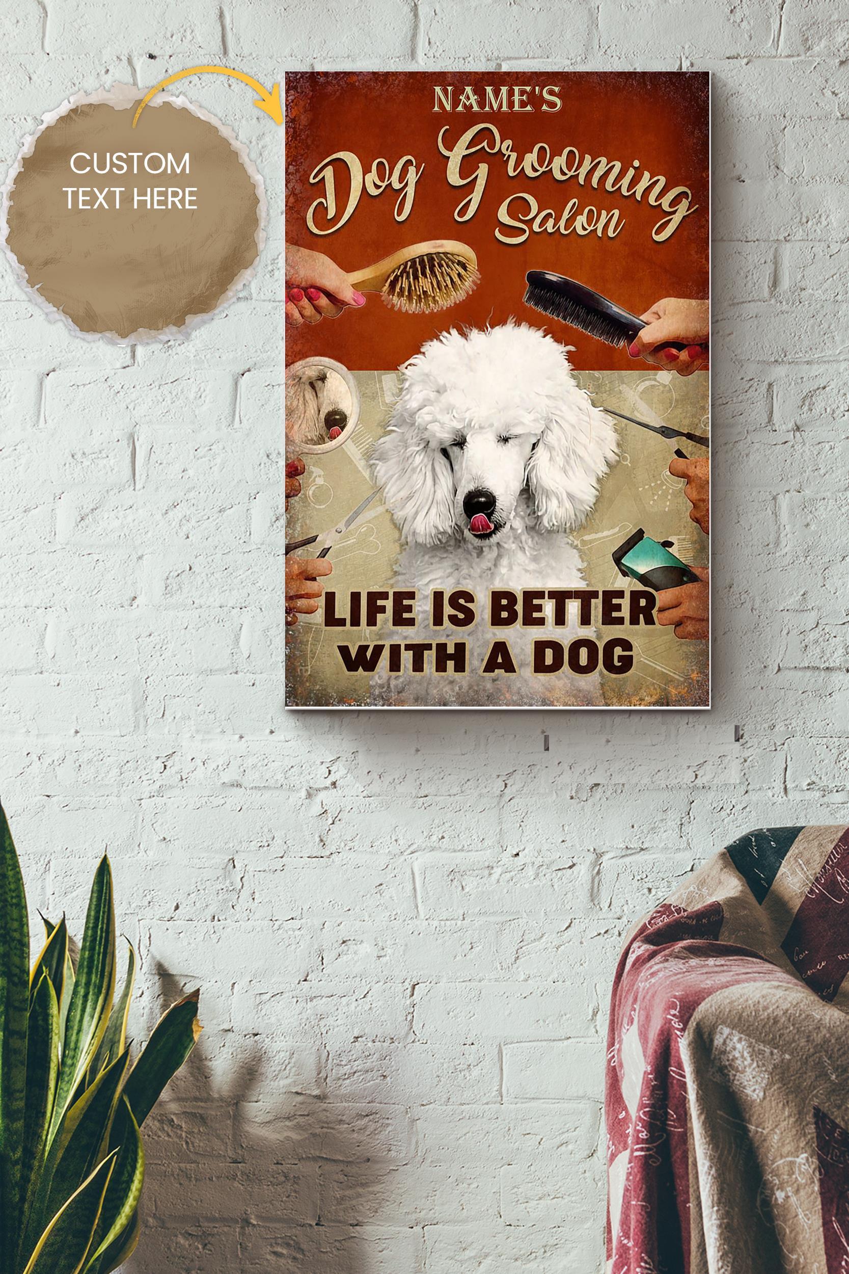 Dog Grooming Salon Personalized Poster – Animal Wall Art – Gift For Dog Lover Dog Foster Puppy Fan Poster