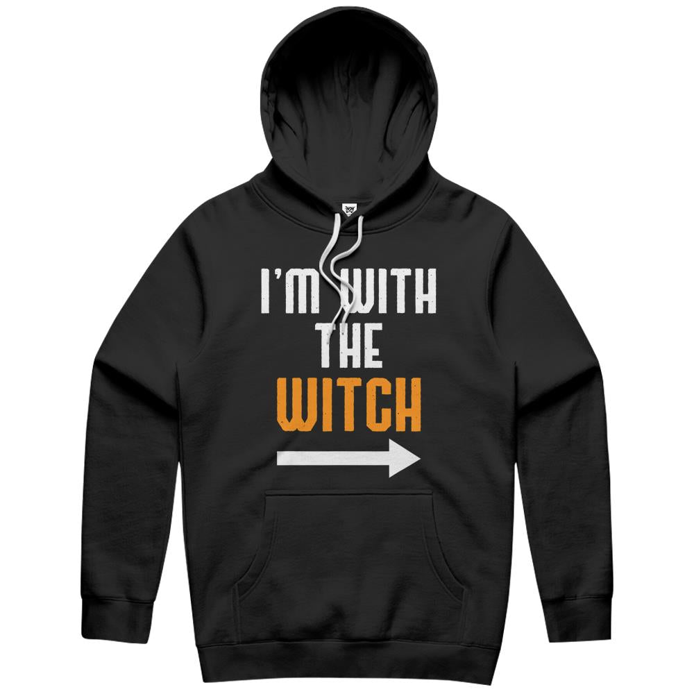 Halloween Hoodie, Halloween Shirts For Women Men, Halloween Hoodie, Halloween Shirts For Men I'M With The Witch Funny Halloween Hoodie Rickmortyrugs Fashion