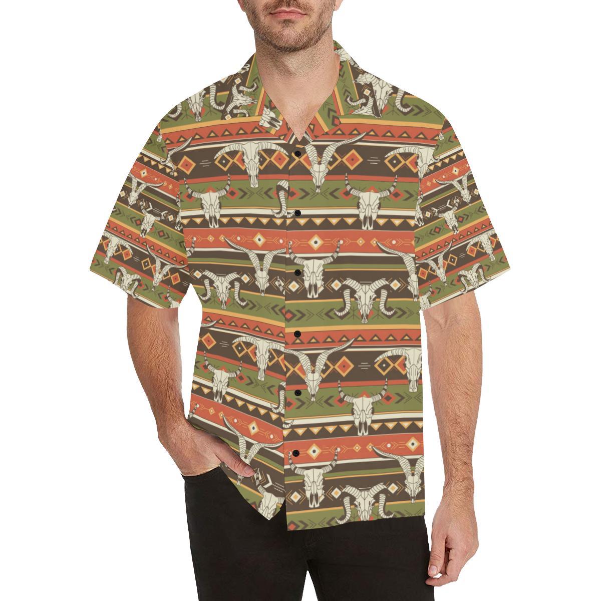 American Indian Skull Animal Hawaiian Shirt