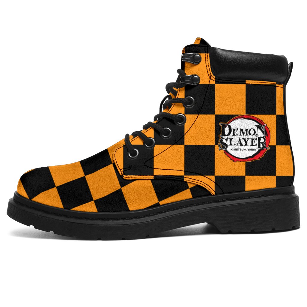 Demon Slayer Boots Shoes Black Orange Sneakers Anime