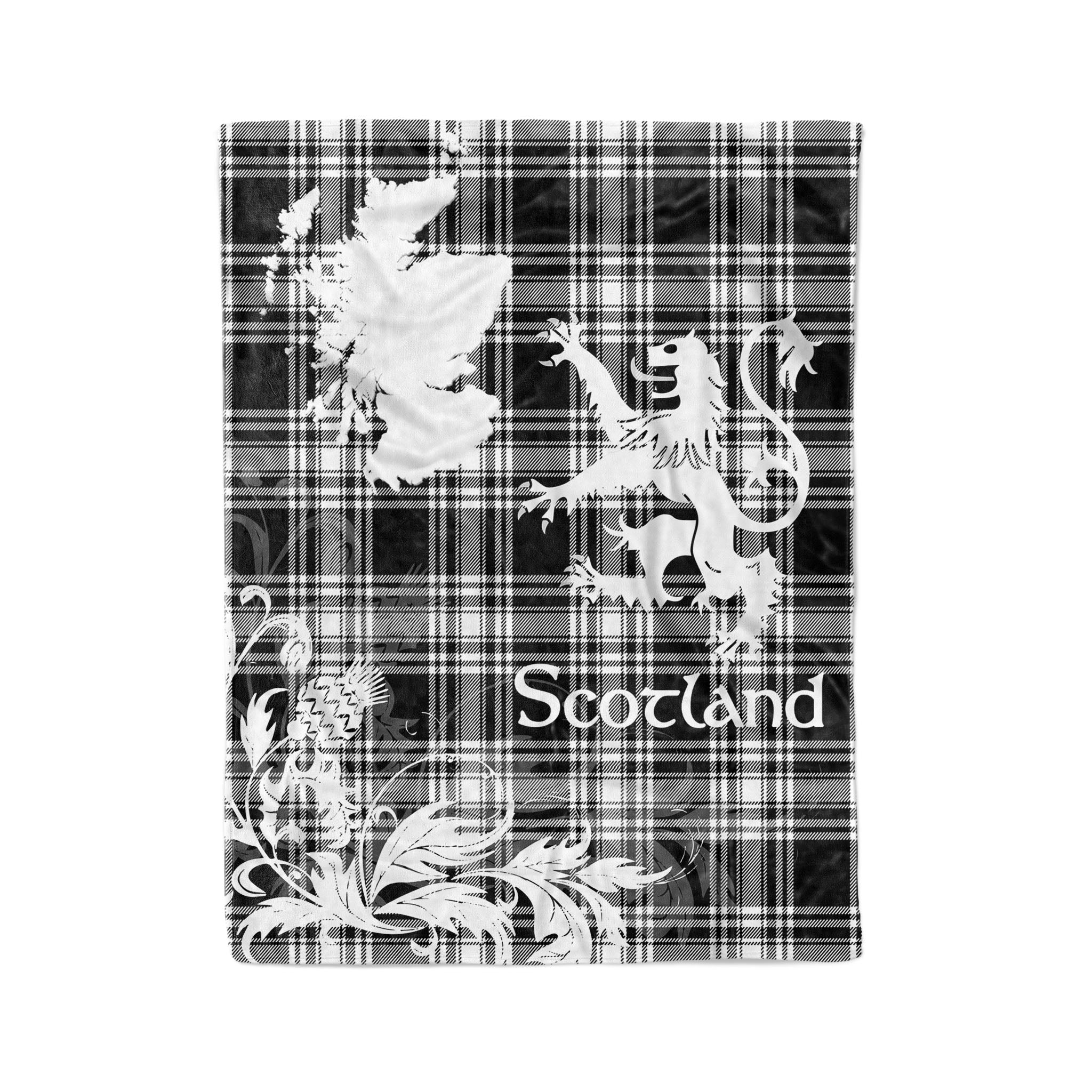 Tartan Plaid Fleece Blanket Tartan Blanket Thistle And Lion Scottish Clan Menzies Modern Plaid Blanket