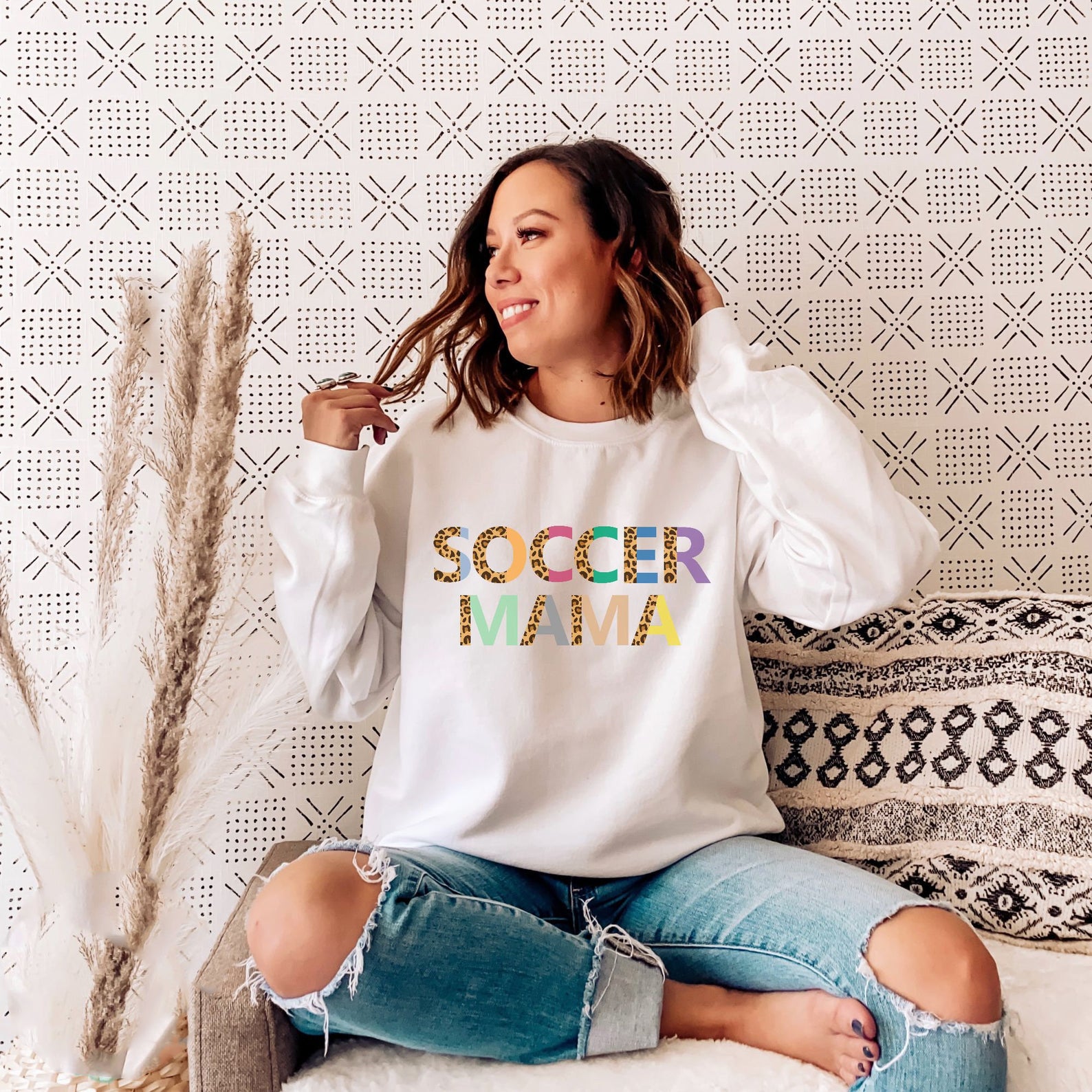 Soccer Sweatshirt, Soccer Mama Sweatshirt, Soccer Mama Shirts, Gift For Mom Of Soccer Player Soccer Grandma, College Soccer Game Day Sweatshirt