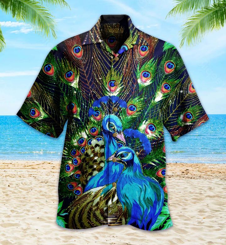 Peacock And Flower Green Hawaii Shirt Ha29747