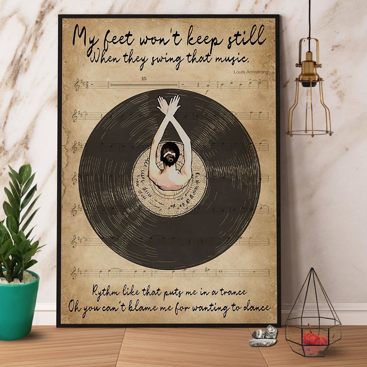 Ballet & Vinyl My Feet Won’T Keep Still Vintage Paper Poster No Frame  Matte Canvas Wall Decor