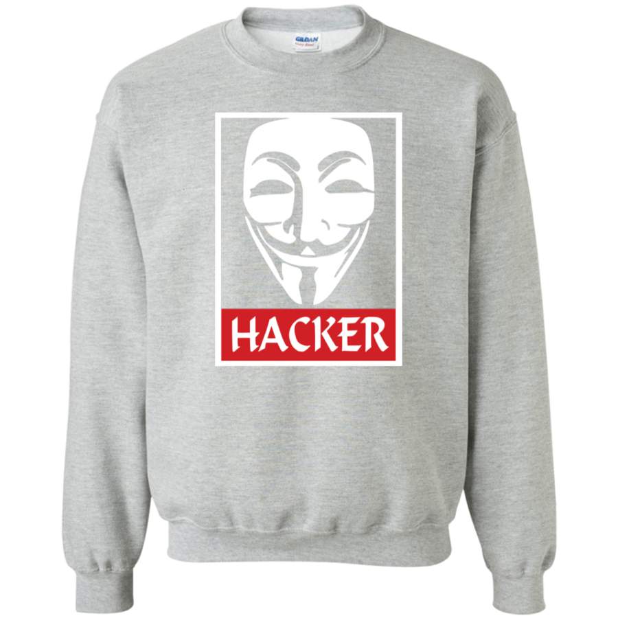 AGR cool design Anonymous Hacker Crewneck Pullover Sweatshirt