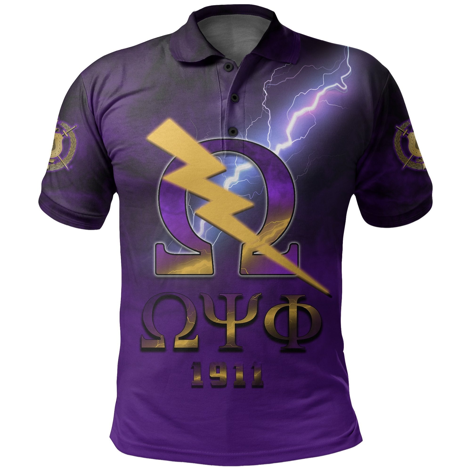 (Custom Personalised)Greek Life Polo Shirt Omega Psi Phi Omega Thunder  Lt6