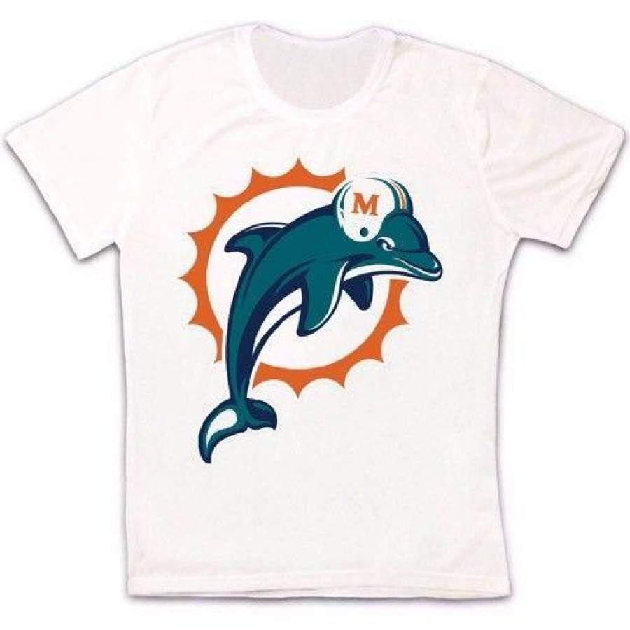 Miami Dolphins Logo 80s Sports Florida American Football Retro T-Shirt