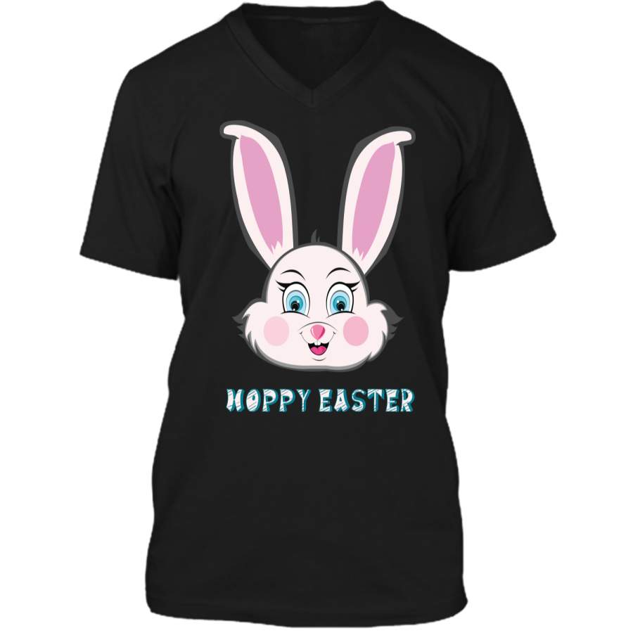 Cute Bunny Easter Day Shirt for Women and Kids1 Mens Printed V-Neck T