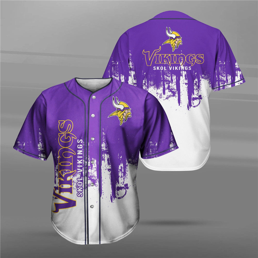 Graffiti Minnesota Vikings Baseball Shirt Men