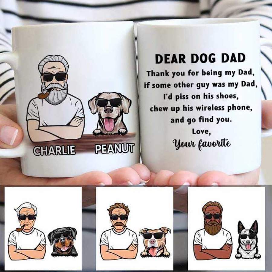 Dear Dog Dad Old Man Personalized Mug