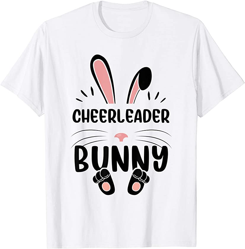 Cheerleader Bunny Funny Matching Easter Bunny Egg Hunting T-Shirt