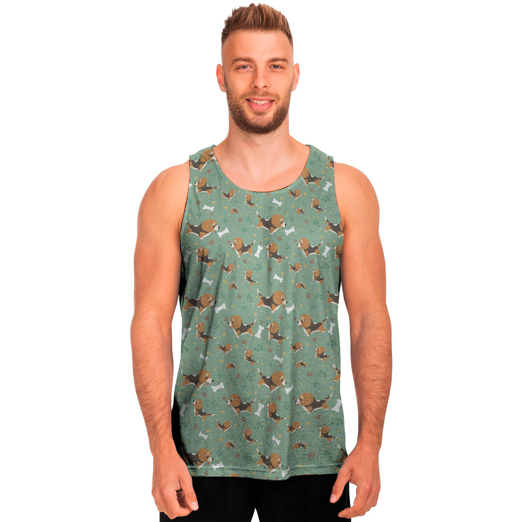 Cute Beagle Puppy Pattern Print Men’S Tank Top