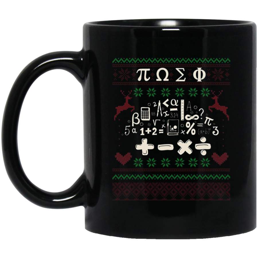 Ugly Christmas Sweater Mug Holiday Math Mug 11 oz 15 oz Black Mug