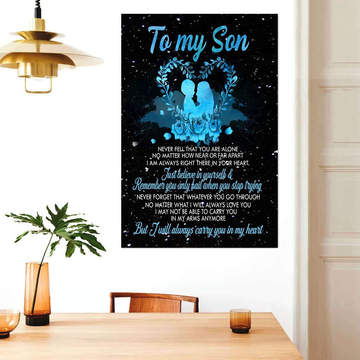 Canvas Prints For Son To My Son Never Fell That You Are Alone Wall Art Home Decor