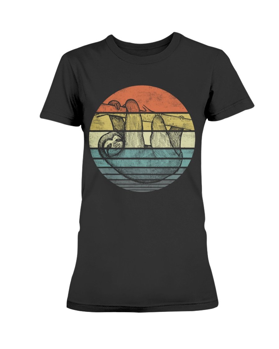 Sloth Lover Gifts Retro Sunset Funny Animal Sloth Silhouette T-Shirt