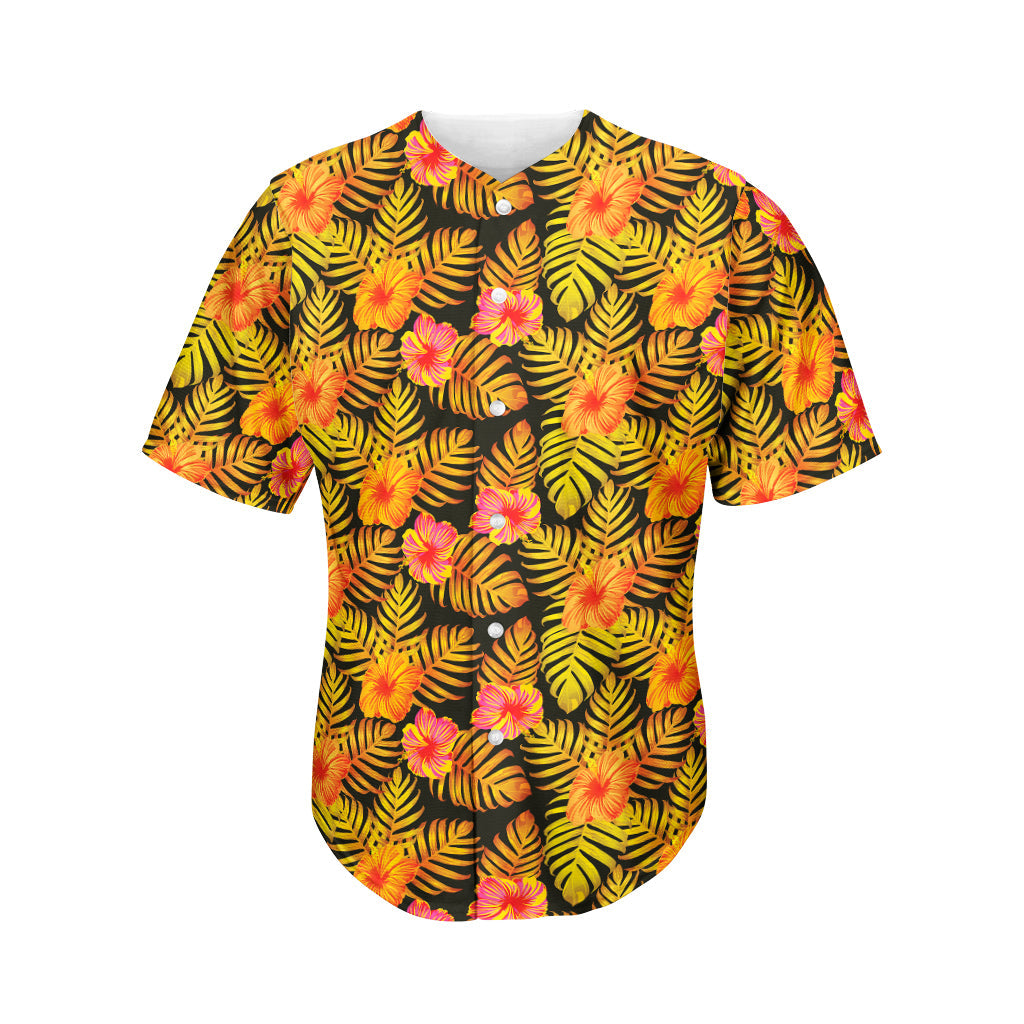 Yellow Hawaii Tropical Pattern Print Baseball Jersey Ha63107