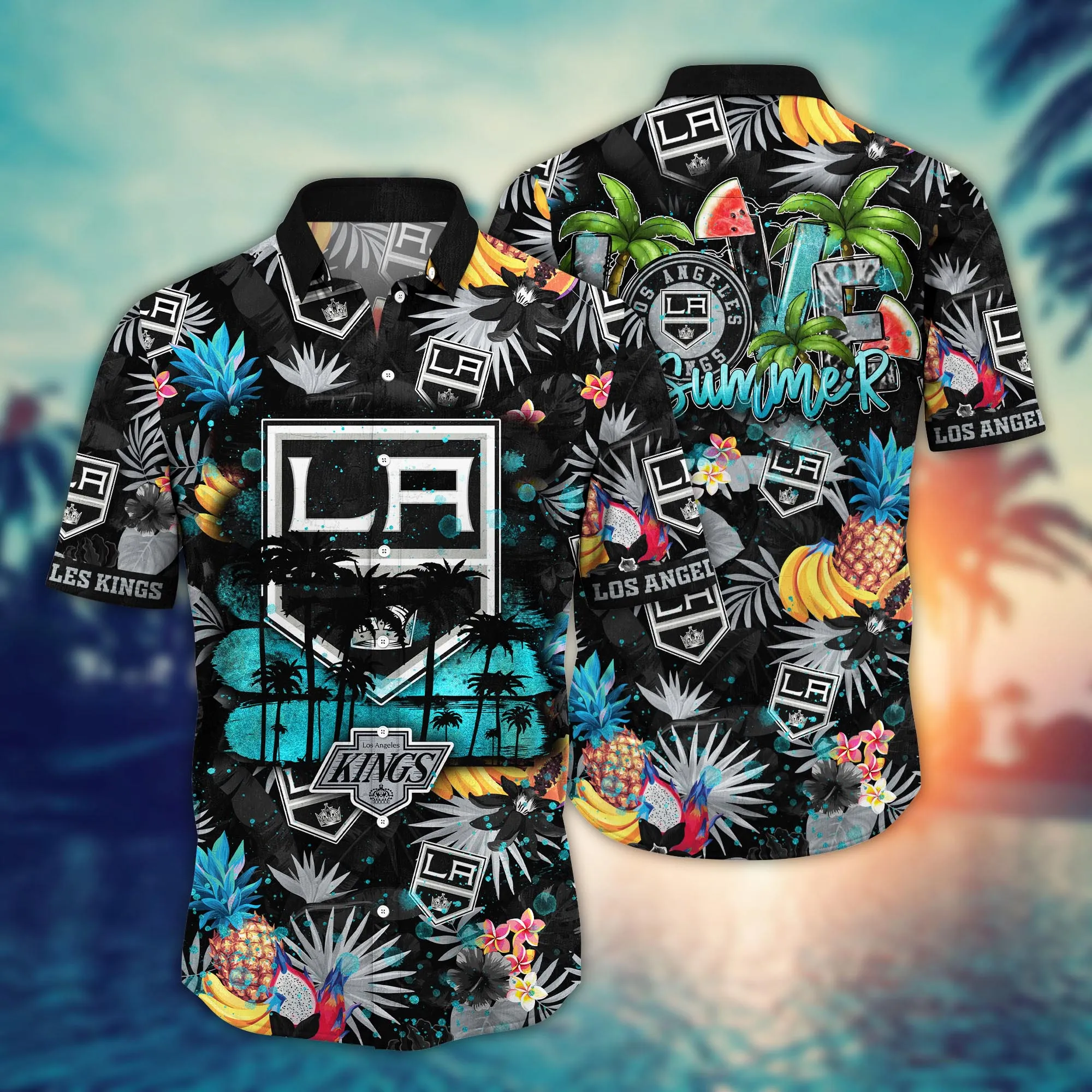 Los Angeles Kings Nhl Hawaiian Shirt Sunningtime Aloha Shirt