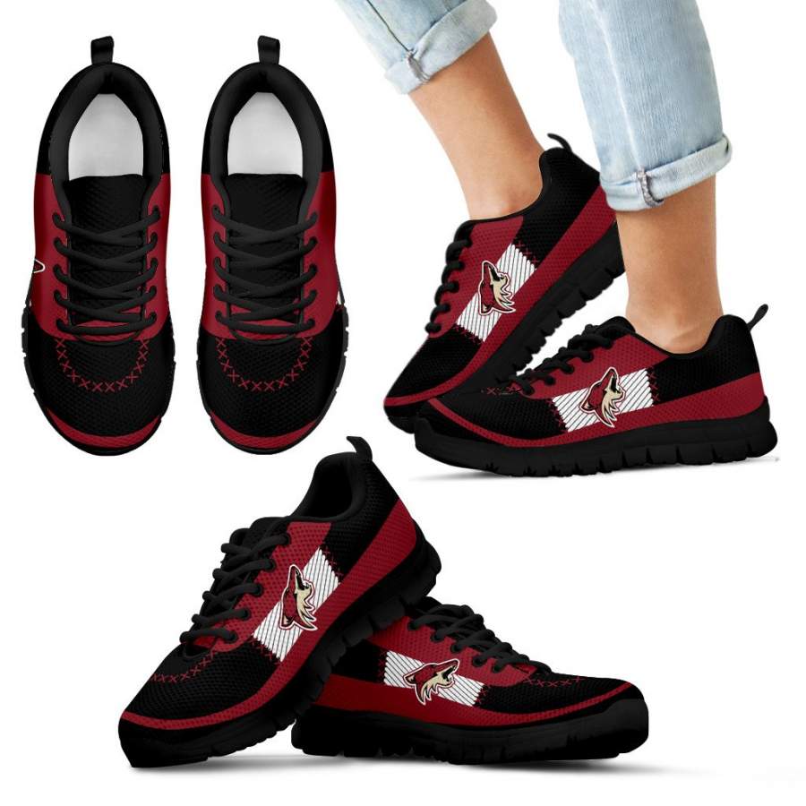 Cross Thread Seamless Beautiful Logo Arizona Coyotes Sneakers