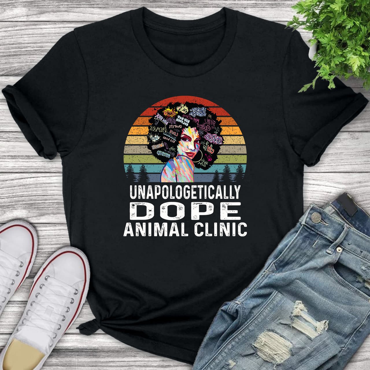 Unapologetically Dope Animal Clinic-Colorful Nurse T Shirt