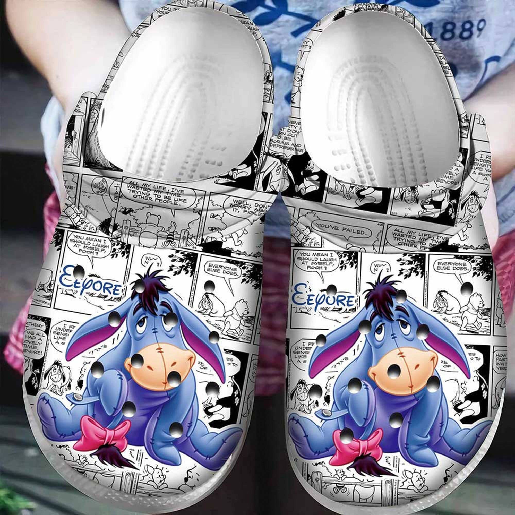 Disney Eeyore Clogs Winnie Pooh Unique Design Personalized Footwear Gift