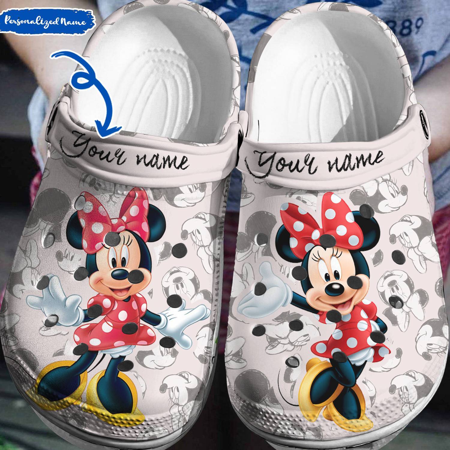 Disney Fanatic Crocss 3D Clog Shoes with Minnie Mouse