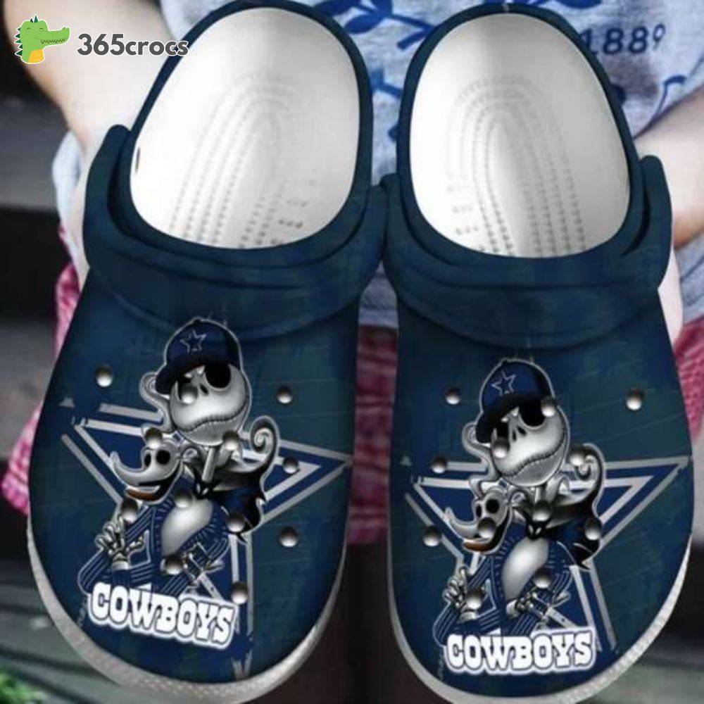 Disney Jack Skellington Dallas Cowboys Nfl Football Adults Crocss Clog Shoes