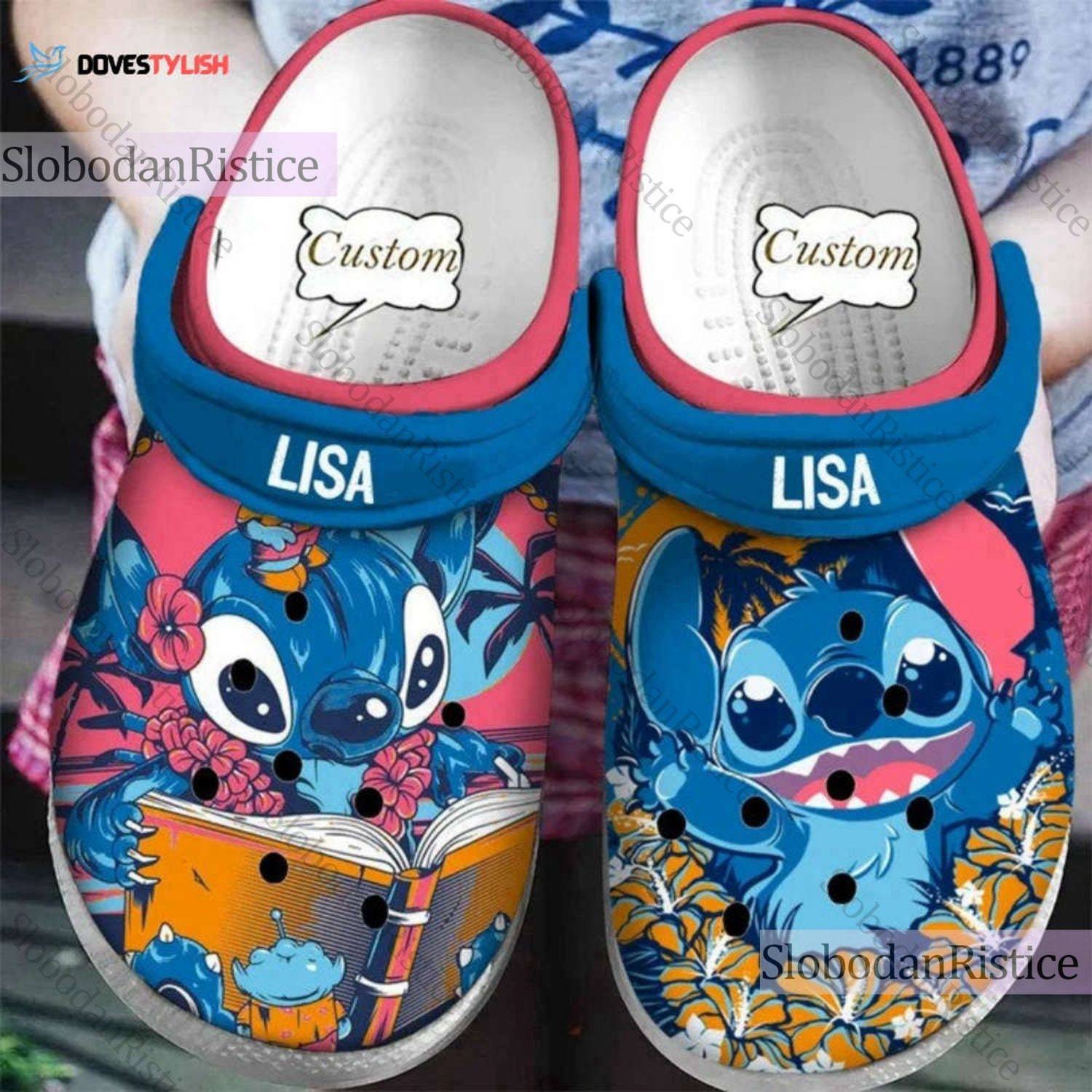 Disney Lilo Stitch Personalized Slip On Clogs Unique Custom Footwear