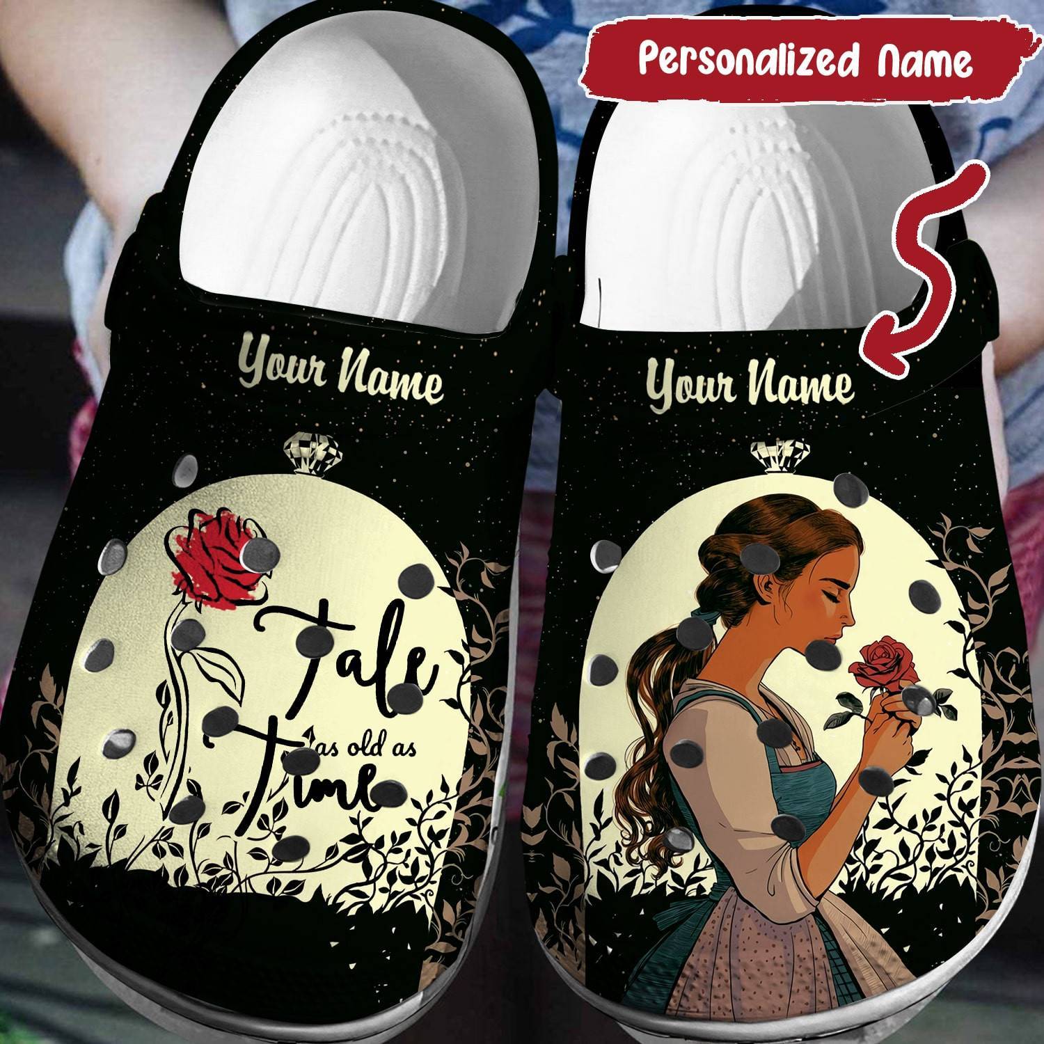 Disney Magic: Personalized Beauty and the Beast Crocss Clogs