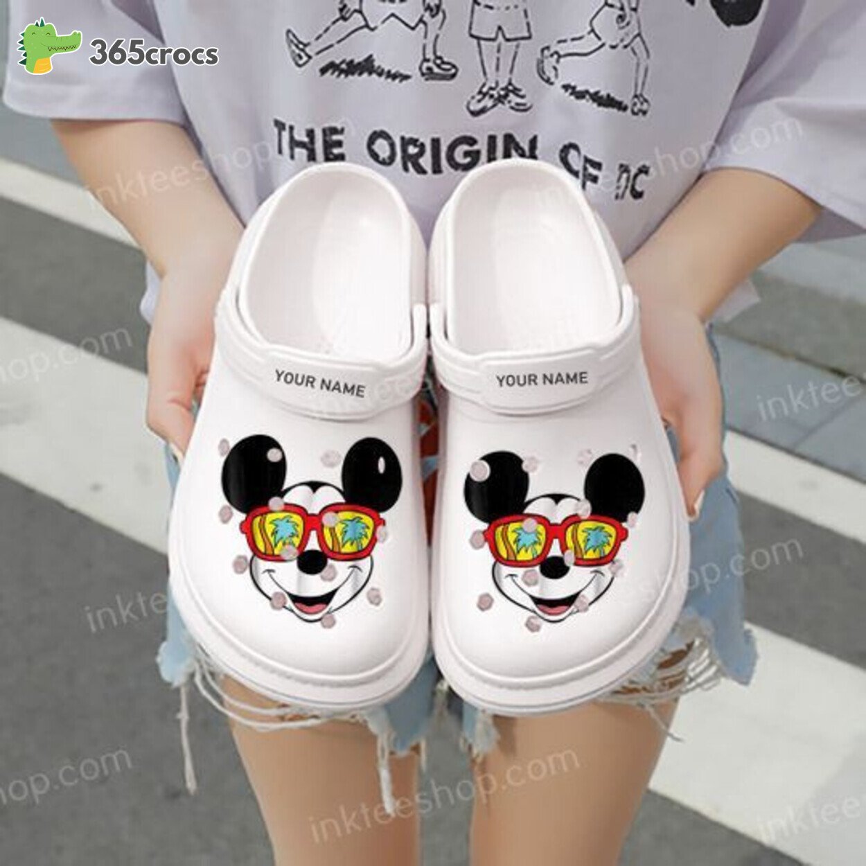 Disney Mickey Island Sunglasses Cartoon Crocss Shoes Clogs Custom Name