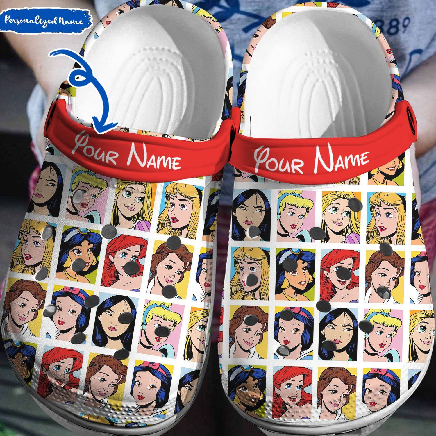 Disney Princess Characters Crocss 3D Clog Shoes