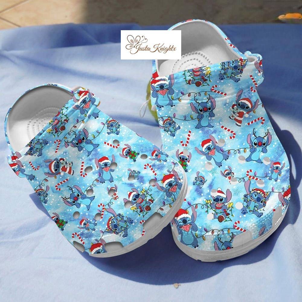 Disney Stitch Cartoon Christmas Clogs Unique Inspired Footwear Gift Design