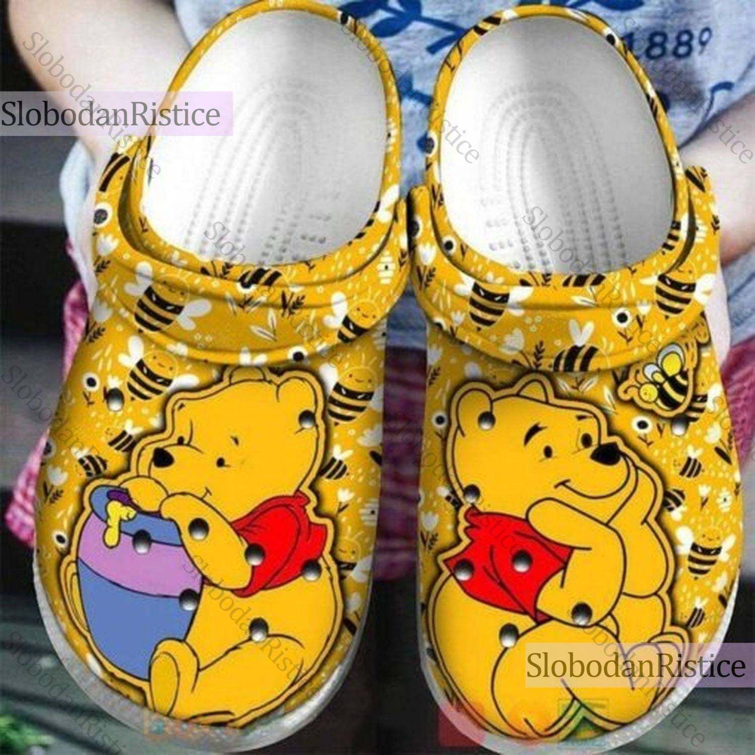 Disney Winnie Pooh Custom Slip On Clogs Personalized Unique Design