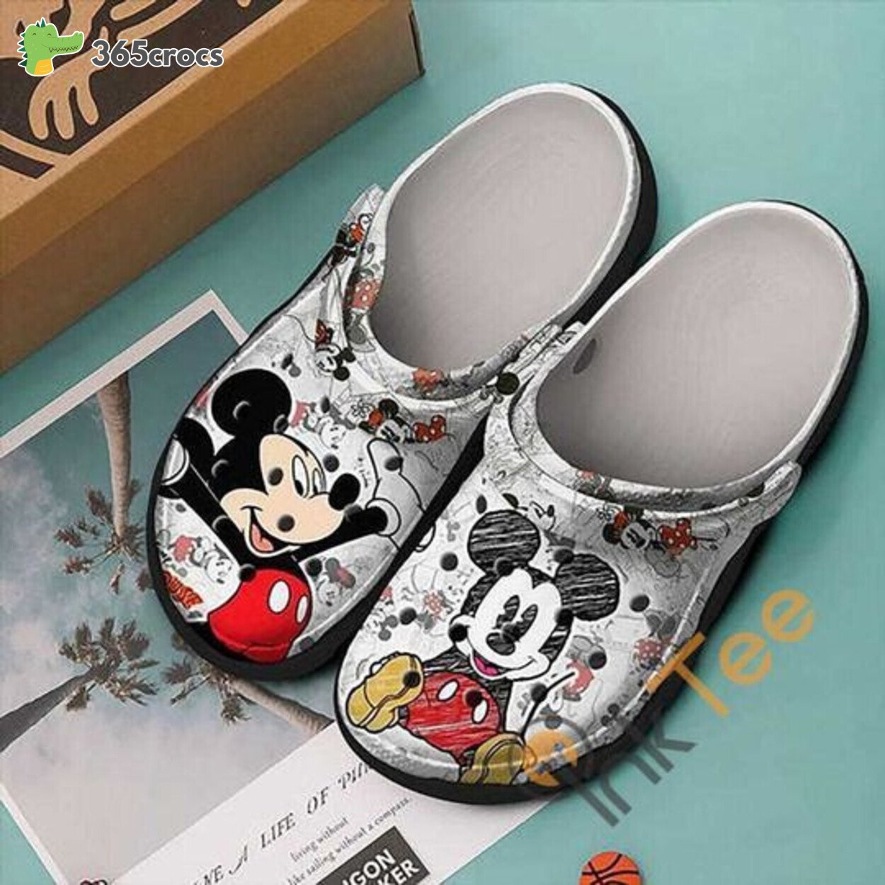 Distinct Mickey Mouse Cartoon Kids Custom Clog Shoes Presentation