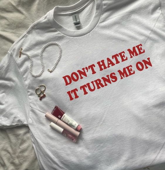 Don’t Hate Me Tee, Cute Tee, Y2K Clothing, Trendy Top, Graphic Shirt, Cute Gift, Girl Shirt, Funny Tee, Aesthetic Tee