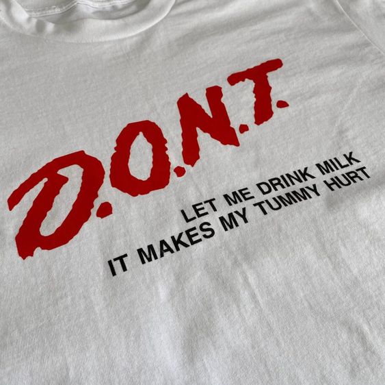 Don’t Let Me Drink Milk It Makes My Tummy Hurt Tee, Funny Y2K Tee, Y2K Aesthetic, Gen Z Meme, Lactose Tee, Y2K Slogan Shirt