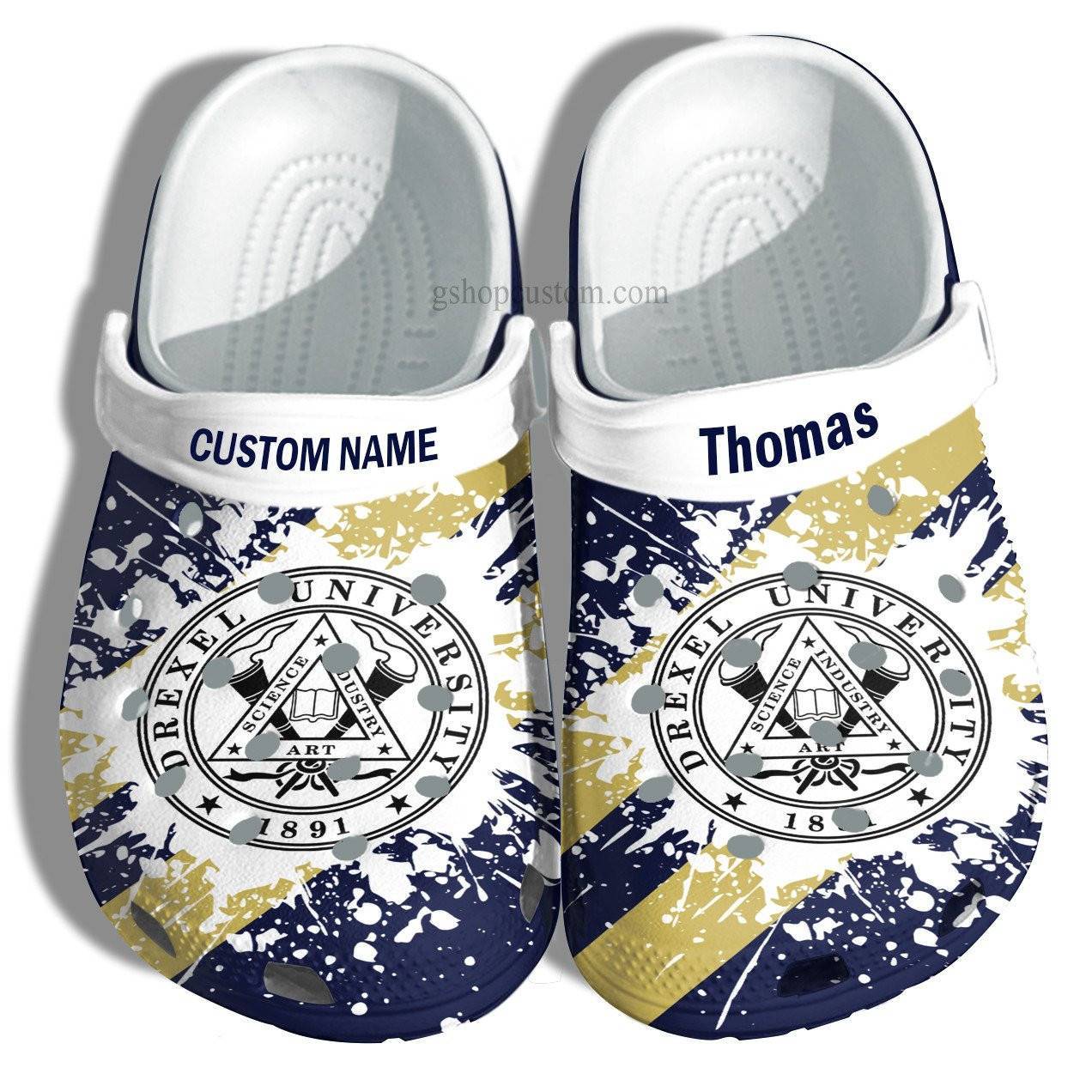 Drexel University Graduation Gifts Croc Crocss Clog Shoes Customize – Admission Gift Crocss Clog Shoes