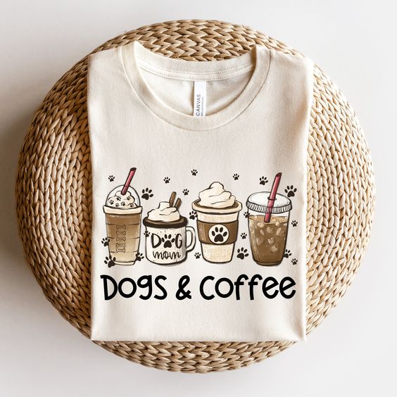 Drink Coffee Pet Dogs, Dogs and Coffee TShirt, Dog Mom Coffee Shirt, Coffee and Dogs, Iced Coffee and Dogs Shirt, Dog Coffee Gift