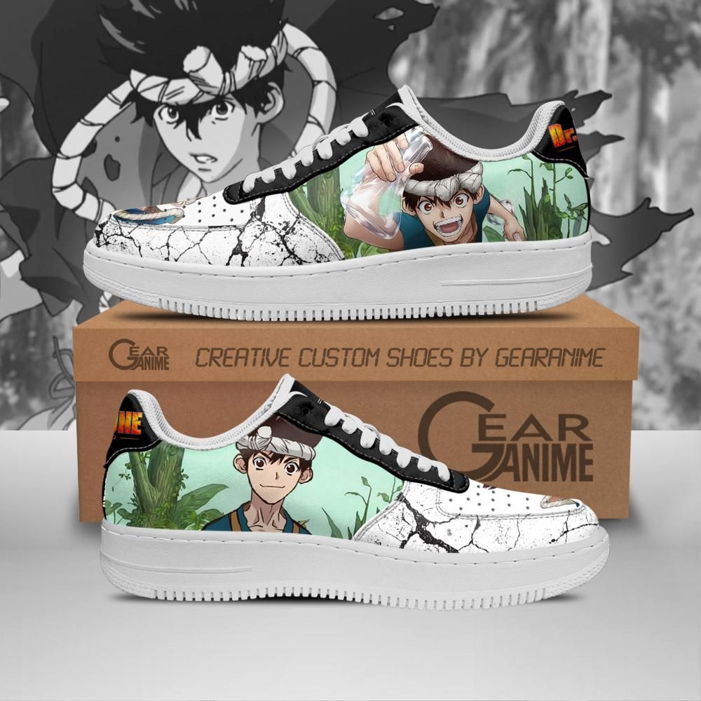 Dr Stone Chrome Air Force Shoes Sneakers Custom Anime