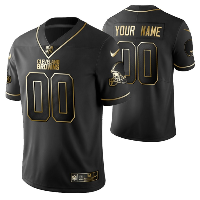 Cleveland Browns 2021 NFL Golden Brandedition Black Jersey Gift With Custom Name Number For Browns Fans