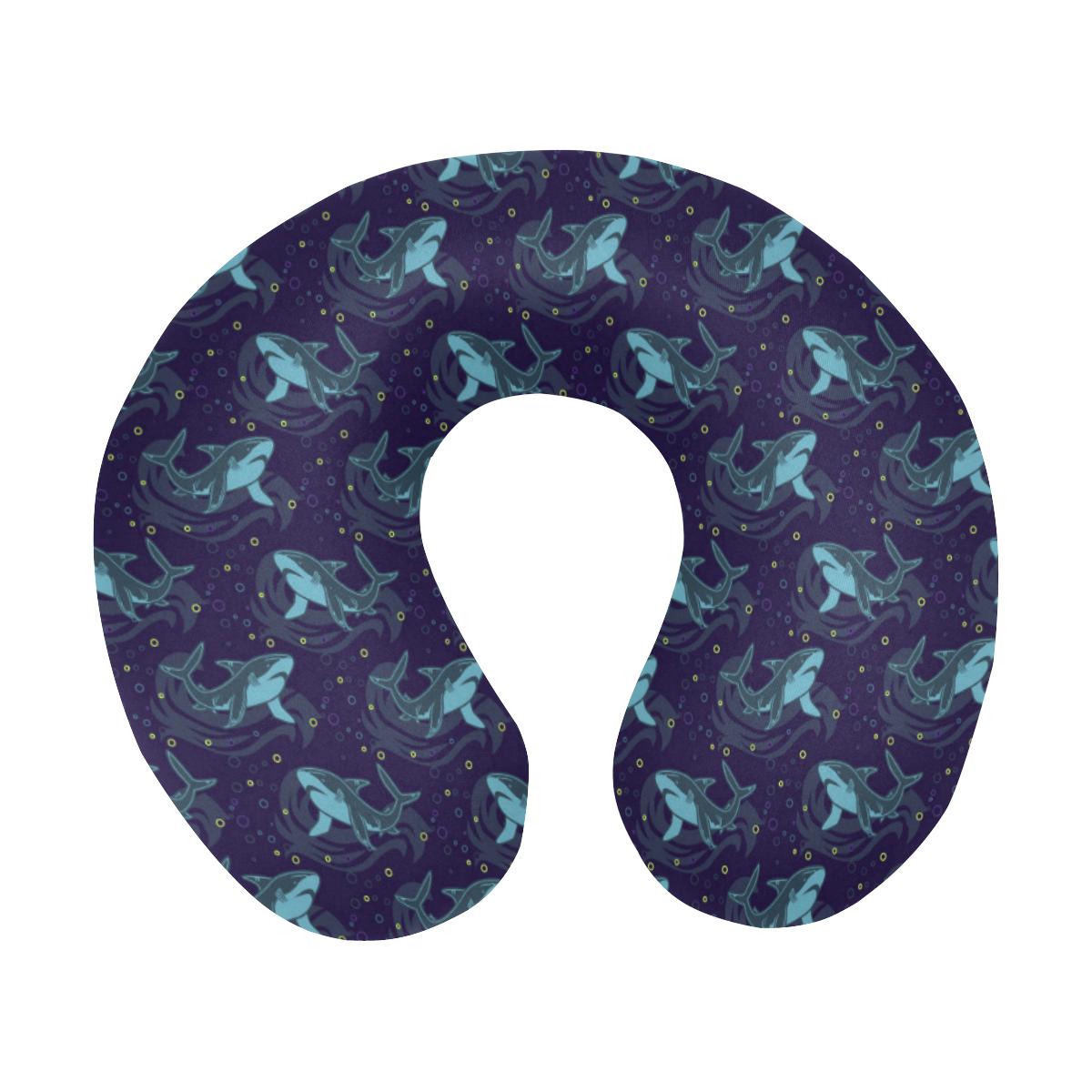 Shark Themed Print U-Shaped Travel Neck Pillow